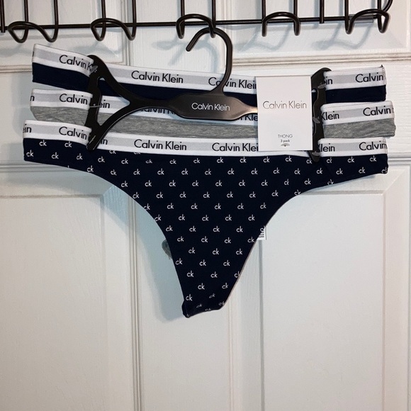 NWT Calvin Klein 3 pack thong panties L MSRP $33 - Picture 5 of 5